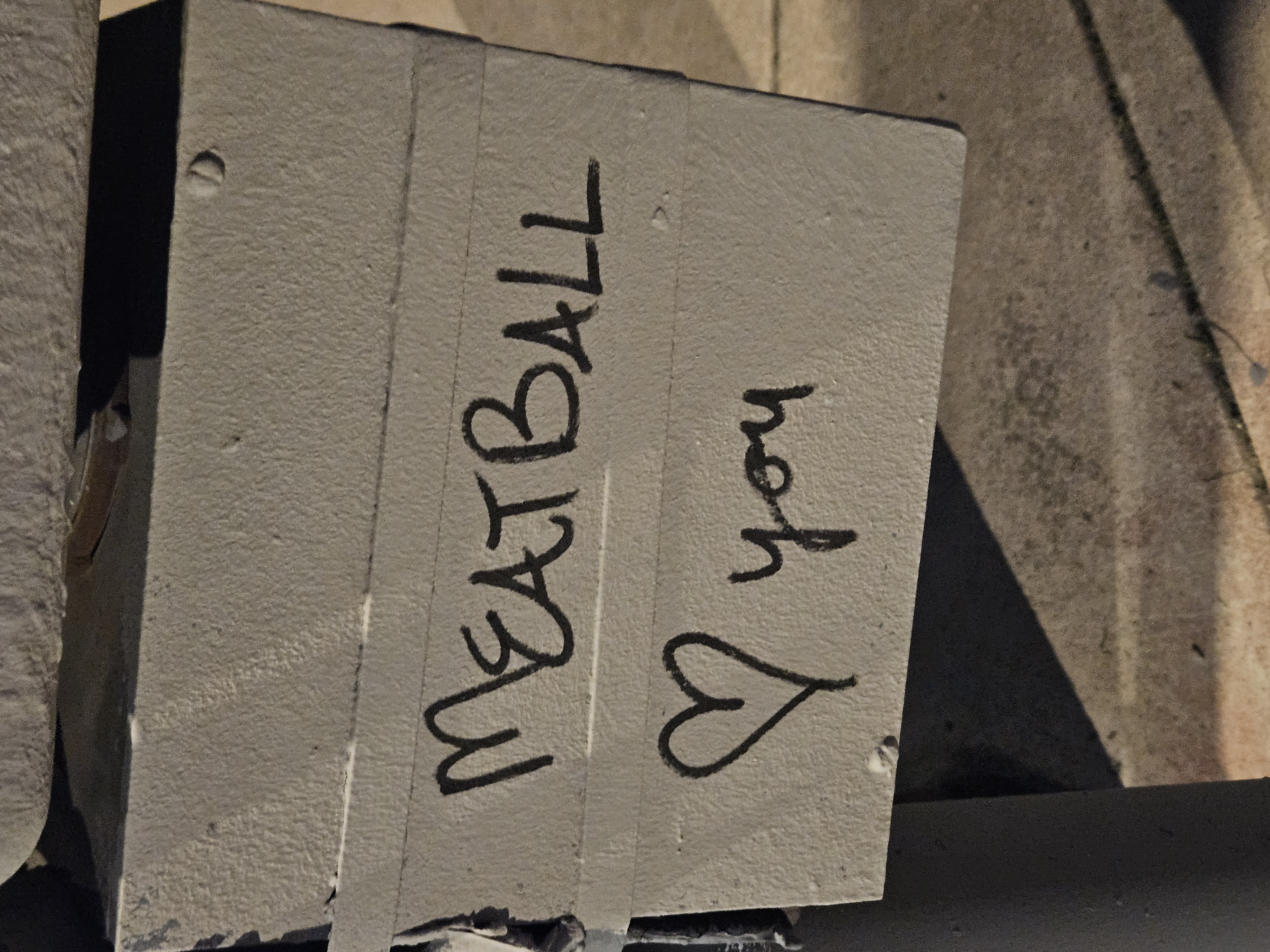 Meatball graffiti spotted in the neighborhood